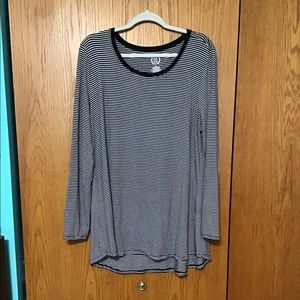 Striped long sleeve shirt with elbow patches